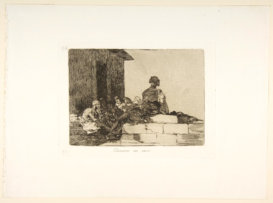 Plate 54 from 'The Disasters of War' (Los Desastres de la Guerra)- 'Appeals are in vain' (Clamores en vano) MET DP817457