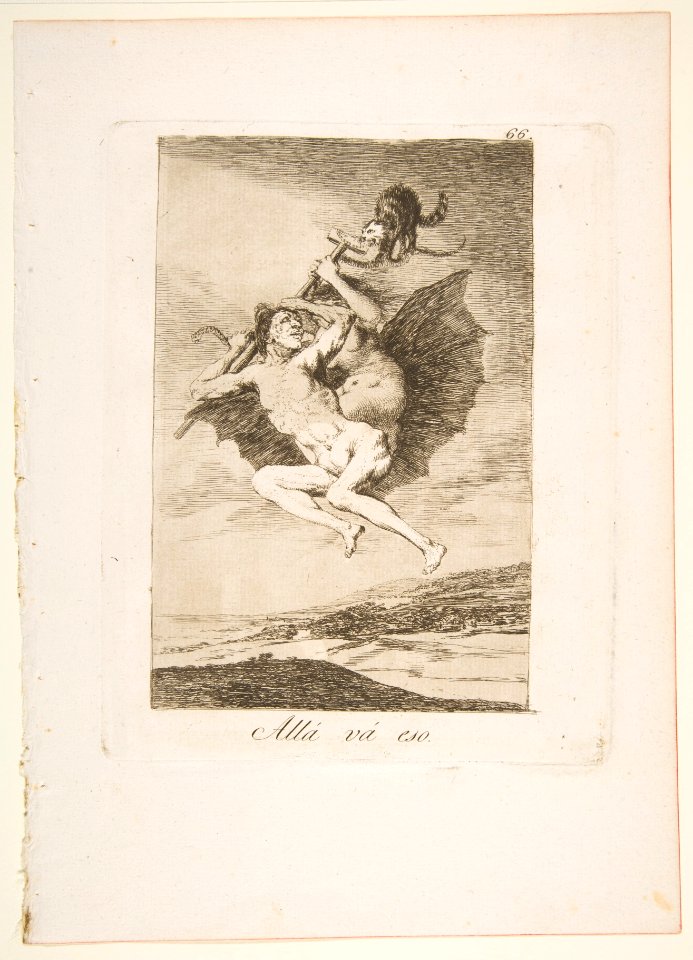 Plate 66 from 'Los Caprichos'-There it goes (Allá vá eso.) MET DP817123
