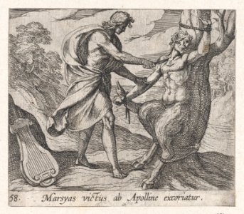 Plate 58- Apollo Killing Marsyas (Marsyas victus ab Apolline excoriatur), from Ovid's 'Metamorphoses' MET DP864705