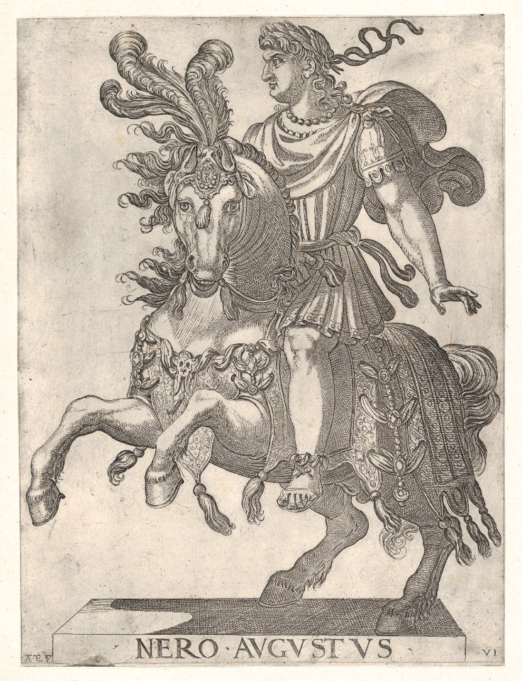 Plate 6- Emperor Nero on Horseback, from ' The First Twelve Roman Caesars' MET DP857123