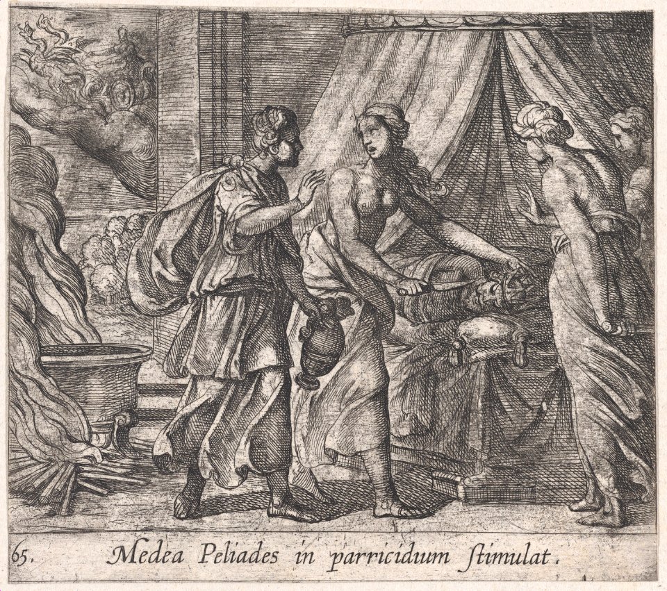 Plate 65- Medea Urging the Daughters of King Pellias to Murder Their Father (Medea Peliades in parricidium stimulat), from Ovid's 'Metamorphoses' MET DP866512