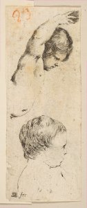 Plate 6- two studies of children, from 'Collection of various doodles and etching proofs' (Recueil de divers griffonnements et preuves d'eauforte) MET DP817911