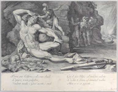Plate 6- Ulysses driving a burning stake into Polyphemus' eye Met DP885436