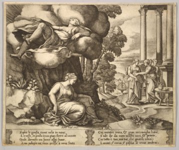 Plate 6- Zephir carrying off Psyche to an enchanted palace, from 'The Fable of Psyche' MET DP824494