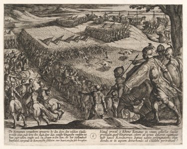 Plate 6- Romans Defeated Near the Rhine, from The War of the Romans Against the Batavians (Romanorvm et Batavorvm Societas) MET DP863199