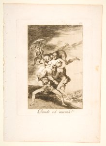 Plate 65 from ' Los Caprichos'-Where is mother going? (Donde vá mamá?) MET DP817121