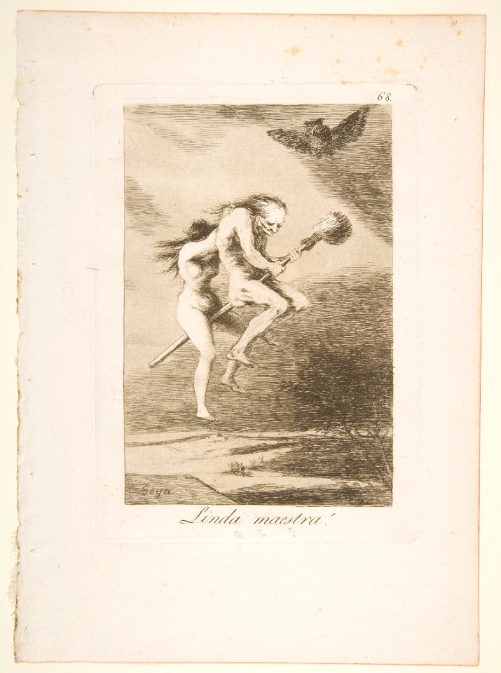 Plate 68 'Los Caprichos'- Pretty teacher! (Linda maestra!) MET DP817124