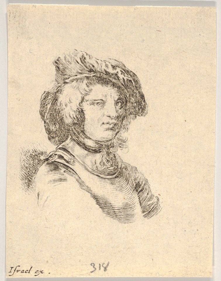 Plate 11- bust of a man wearing a cap and looking towards the right, from 'Various heads and figures' (Diverses têtes et figures) MET DP831156