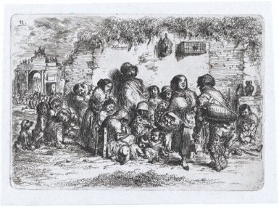 Plate 11- a group of people outdoors, from the series of customs and pastimes of the Spanish people MET DP876042