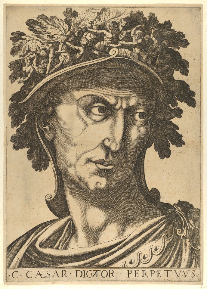 Plate 1- Julius Caesar looking to the right, from 'The Twelve Caesars' MET DP846534