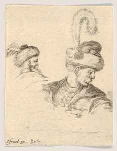 Plate 11- a Polish bust in profile, turned to the right, another Polish head seen from behind in the background, from 'The Book for Learning to Draw' (Livre pour apprendre à dessiner) MET DP831140
