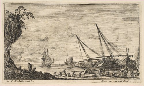 Plate 1- seaport with ships, from 'Seascapes' (Paysages maritimes) MET DP817919