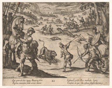 Plate 11- Alexander's Lion Hunt, from The Deeds of Alexander the Great MET DP863213