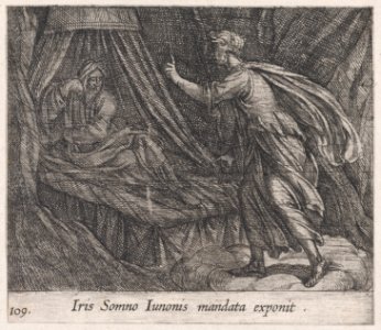 Plate 109- Iris Giving Sleep Juno's Command (Iris Somno Iunonis mandata exponit), from Ovid's 'Metamorphoses' MET DP866556
