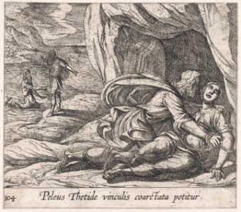 Plate 104- Peleus Embracing Thetis (Peleus Thetide vinculis coarctata potitur), from Ovid's 'Metamorphoses' MET DP866539