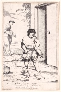 Plate 10- Bertoldino fastening geese to his belt Met DP889615