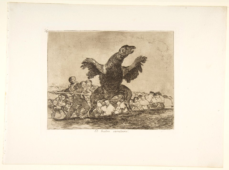 Plate 76 from 'The Disasters of War' (Los Desastres de la Guerra)- 'The carnivorous vulture' (El buitre carnívoro.) MET DP817473