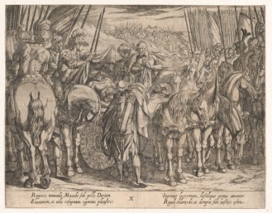 Plate 10- Alexander Finding the Body of Darius, from The Deeds of Alexander the Great, MET DP863207