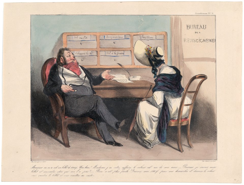 Plate 11 Someone stole a thousand franc note from me, Monsieur..., from 'Caricaturana,' published in Les Robert Macaires MET DP878094