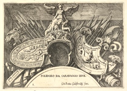 Plate 1- trophies of Roman arms from decorations above the windows on the second floor of the Palazzo Milesi in Rome MET DP832037