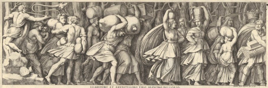 Plate 1- A procession figures walking to the right carrying various objects MET DP837494