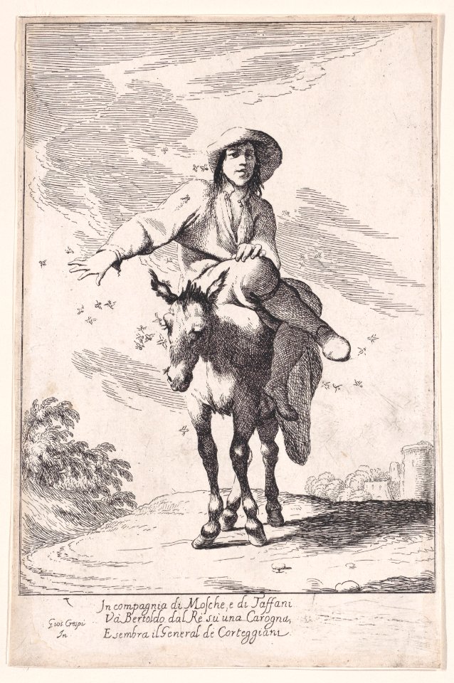 Plate 1- Bertoldo riding a donkey Met DP889625