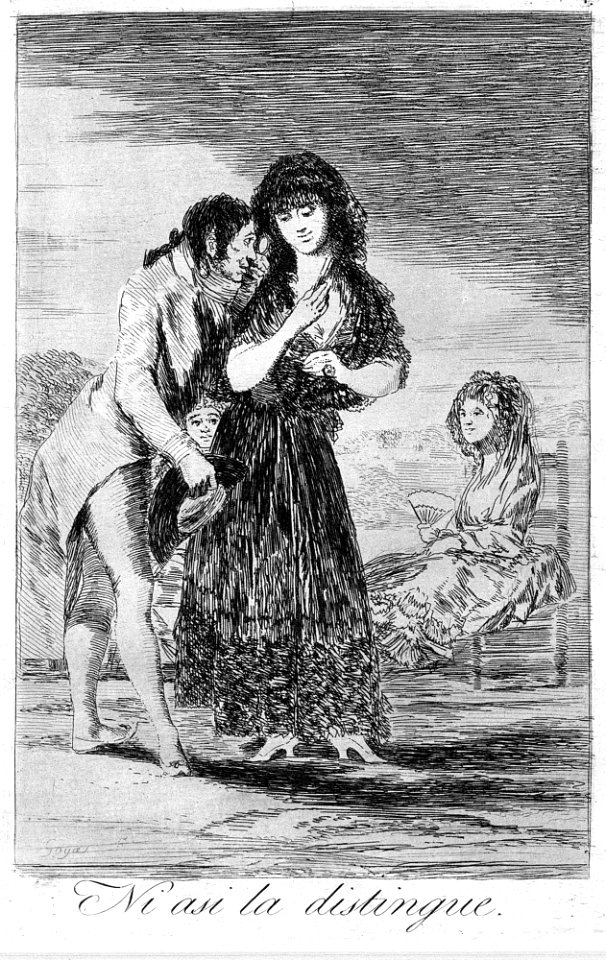 Plate 7 from 'Los Caprichos' - Even thus he cannot make her out (Ni asi la distingue.) MET 2AAA BG09R1M