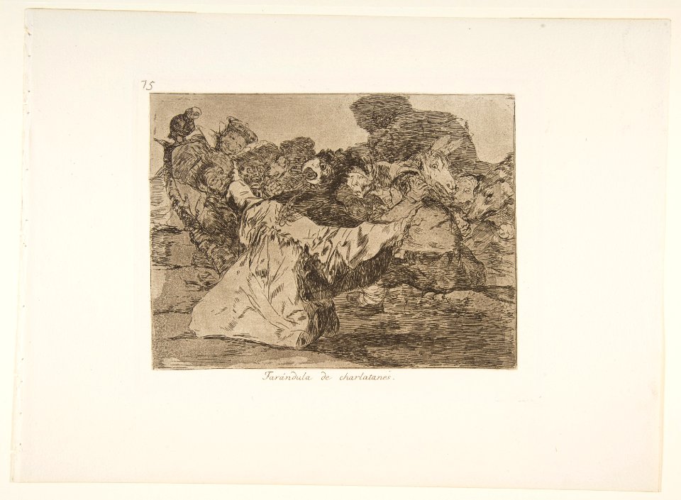 Plate 75 from 'The Disasters of War' (Los Desastres de la Guerra)- 'Charlatan's Show' (Farándula de charlatanes.) MET DP817470