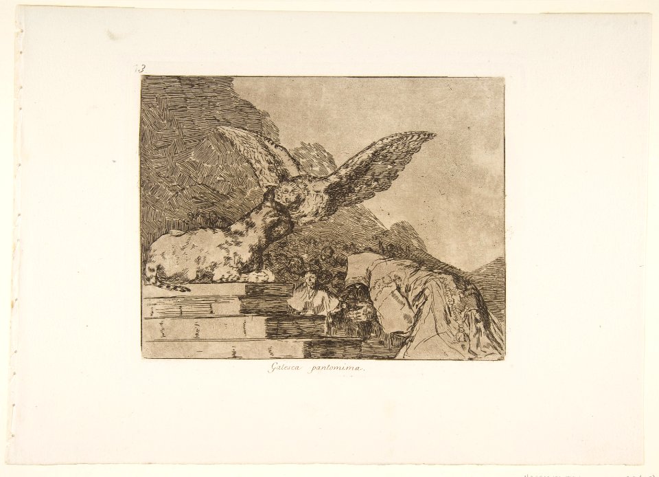 Plate 73 from 'The Disasters of War' (Los Desastres de la Guerra)- 'Feline pantomime' (Gatesca pantomima.) MET DP817468