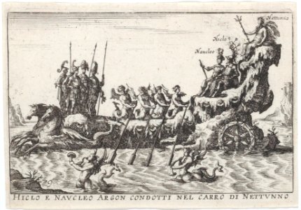 Plate 9- Argonauts Hicleus and Naucleus led in the float of Neptune Met DP885809