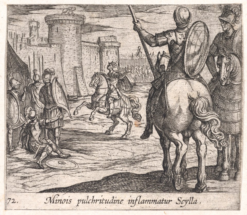 Plate 72- Scylla Watching Minos from the Castle Walls (Minois pulchritudine inflammatur Scylla), from Ovid's 'Metamorphoses' MET DP866519