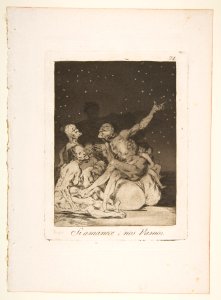 Plate 71 from 'Los Caprichos'- When day breaks we will be off (Si amanece; nos Vamos.) MET DP817126
