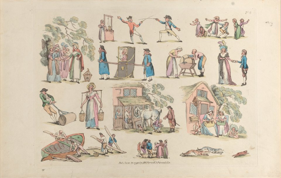 Plate 8, Outlines of Figures, Landscapes and Cattle Met DP884998