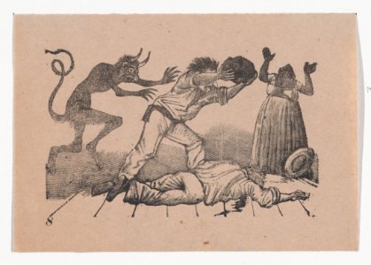 Plate 8- a man murdering another with a rock MET DP867989
