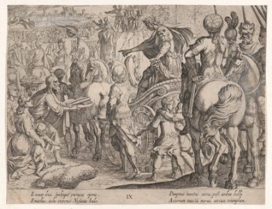 Plate 9- Alexander's Triumphal Entry into Babylon, from The Deeds of Alexander the Great MET DP863212