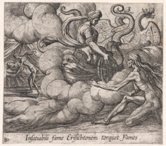 Plate 80- Ceres' Nymph Telling Famine to Strike Erysichthon (Insatiabili fame Erisichtonem torquet Fames), from Ovid's 'Metamorphoses' MET DP866521