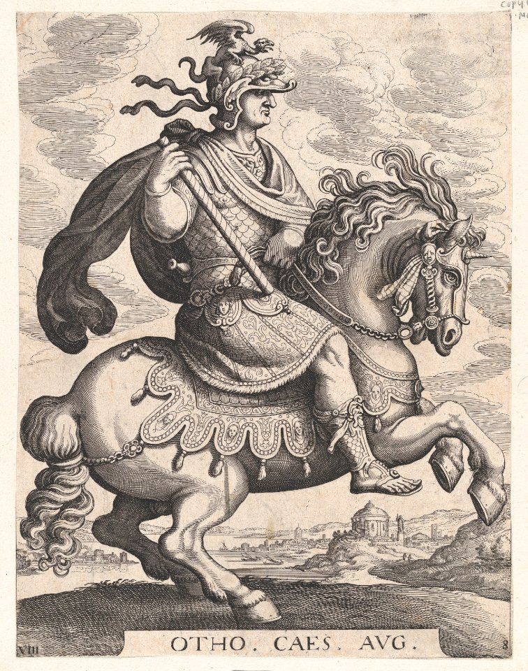 Plate 8- Emperor Otho on Horseback, from 'The First Twelve Roman Caesars', after Tempesta MET DP857134