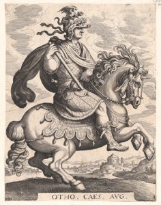 Plate 8- Emperor Otho on Horseback, from 'The First Twelve Roman Caesars', after Tempesta MET DP857134