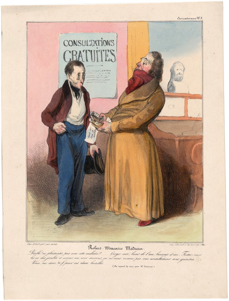 Plate 8 Robert Macaire, doctor, from 'Caricaturana,' published in Les Robert Macaires MET DP878091