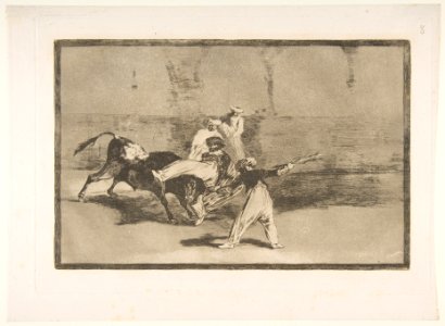 Plate 8 from the 'Tauromaquia'-A Moor Caught by the Bull in the ring. MET DP817511