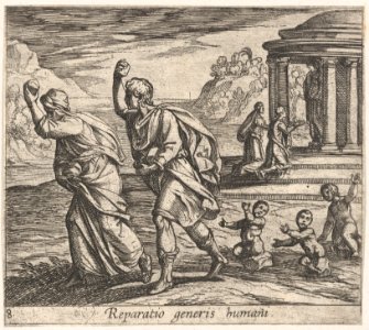 Plate 8- The Rebirth of Mankind (Reparatio generis humani), from Ovid's 'Metamorphoses' MET DP857441