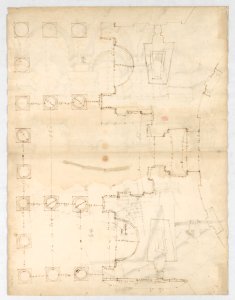 Pantheon, portico, plan (recto) Pantheon, portico, details and perspective (verso) MET DP247620
