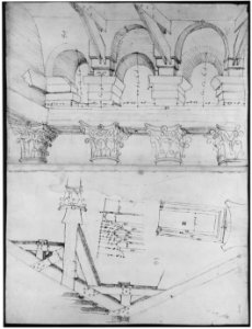 Pantheon, portico, plan (recto) Pantheon, portico, details and perspective (verso) MET sf68 769 01v-MM43609