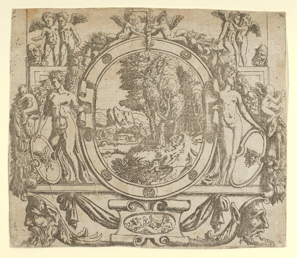 Oval landscape in an ornate frame MET DP854621