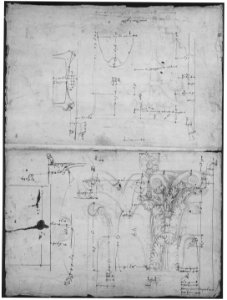 Pantheon, section (recto) Pantheon, capital, elevation; capital, details MET sf68 769 09v-MM43625