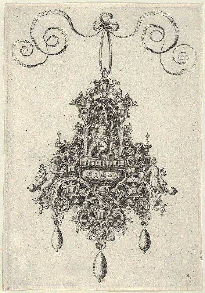Pendant Design with Mars Seated Beneath an Arch MET DP837420