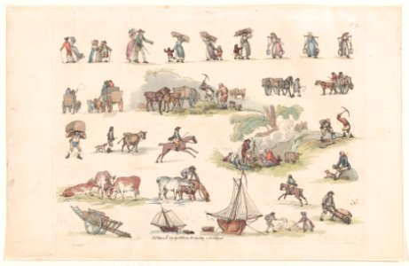 Outlines of Figures, Landscapes and Cattle MET DP872104
