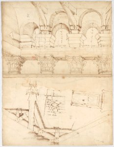 Pantheon, portico, plan (recto) Pantheon, portico, details and perspective (verso) MET DP247619