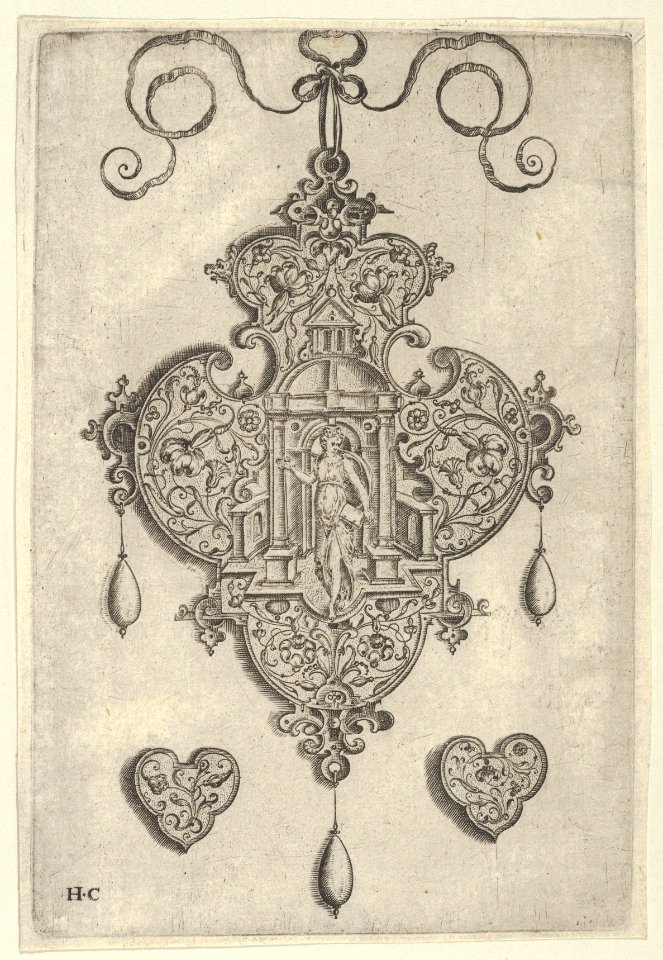 Pendant Design with Faith Standing in a Circular Temple MET DP837435
