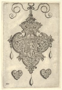 Pendant Design with Faith Standing in a Circular Temple MET DP837435